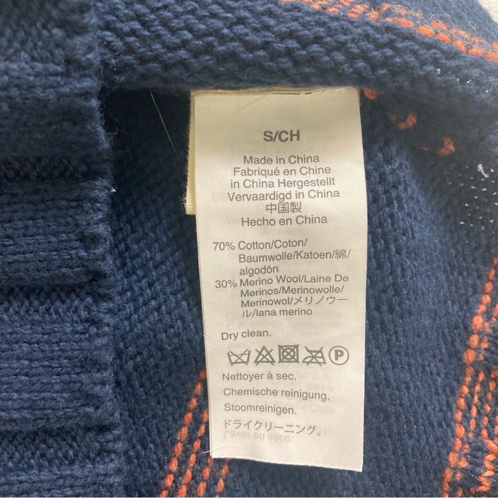Madewell Glenmoor Stripep Mock Neck Sweater Wool Blend Small Blue Cotton/Wool - Picture 16 of 16